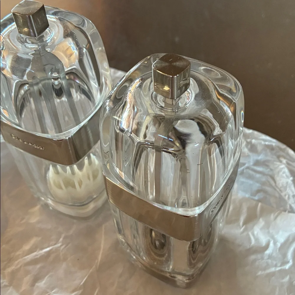 COLE & MASON Lucite Salt & Pepper Mill Grinder Set Acrylic Mid Century Modern